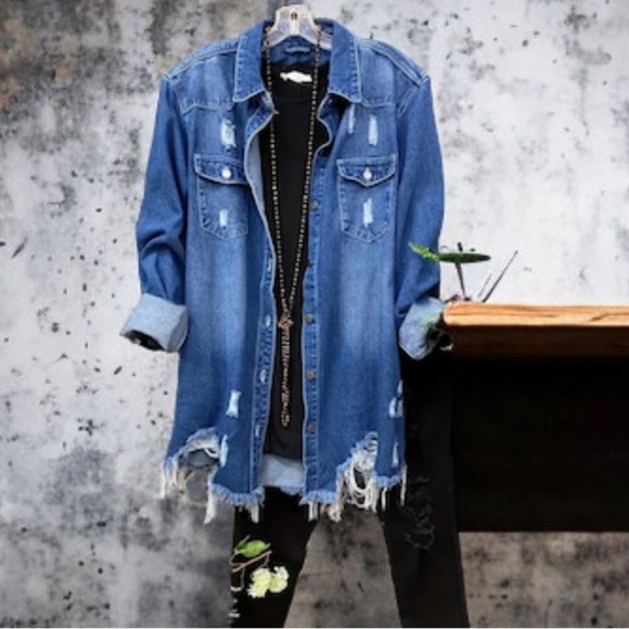 Jean button down Jacket - Picture 3 of 6